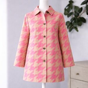 ISAAC MIZRAHI for Target Pink & Camel Houndstooth Coat